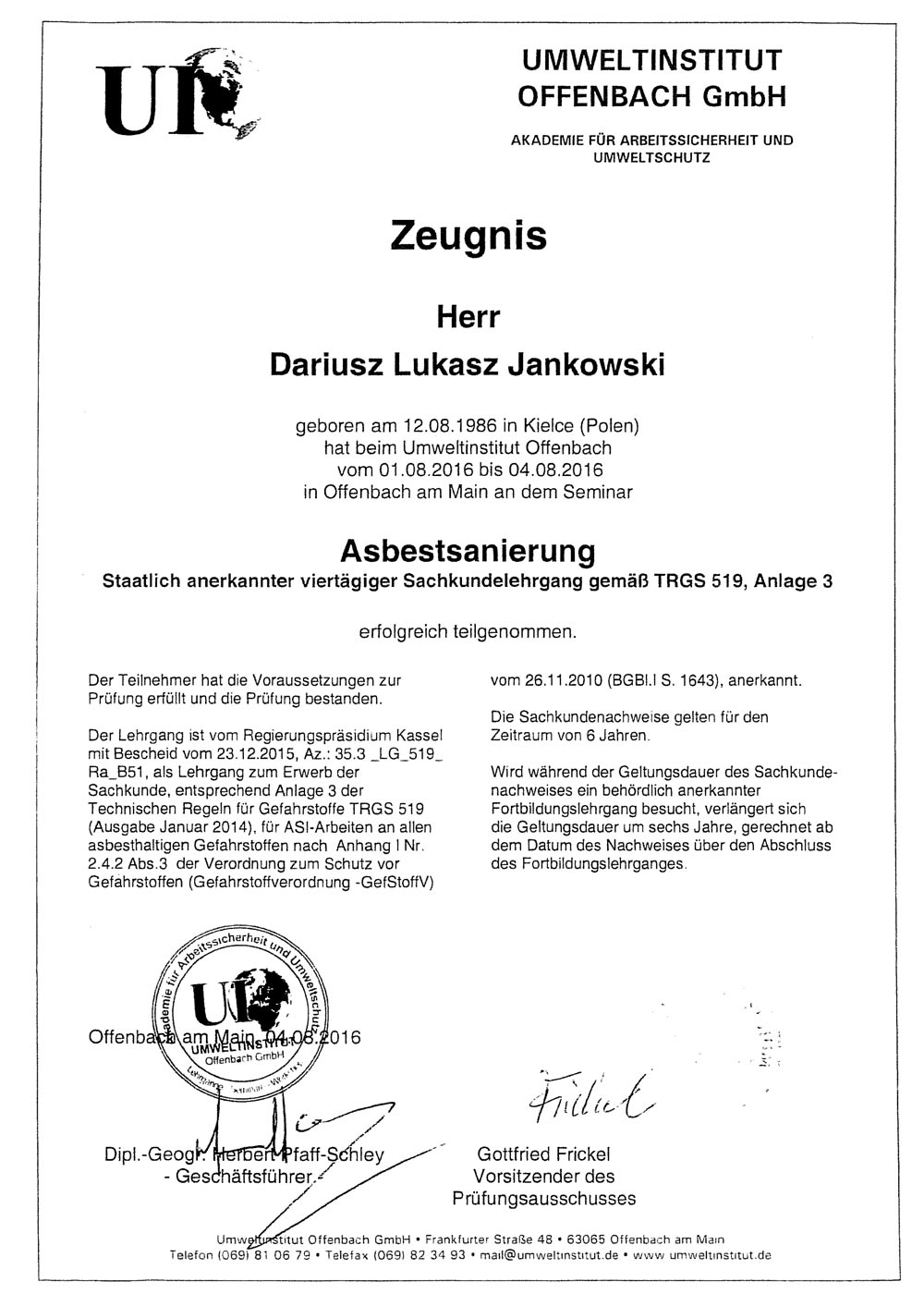 Asbest Sanierung